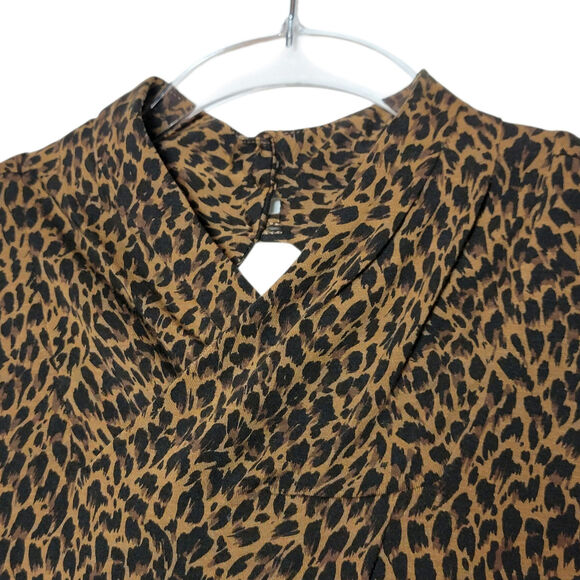 Garnet Hill Leopard Animal Print Maxi Dress Sleeveless Brown Black Casual Size L - Picture 4 of 16